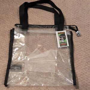 3/$15 Little Earth Clear Stadium Bag with Black Trim NWT